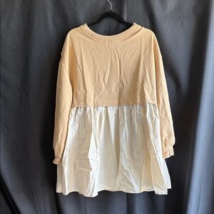 Peach and White Two-Tone Babydoll Tunic